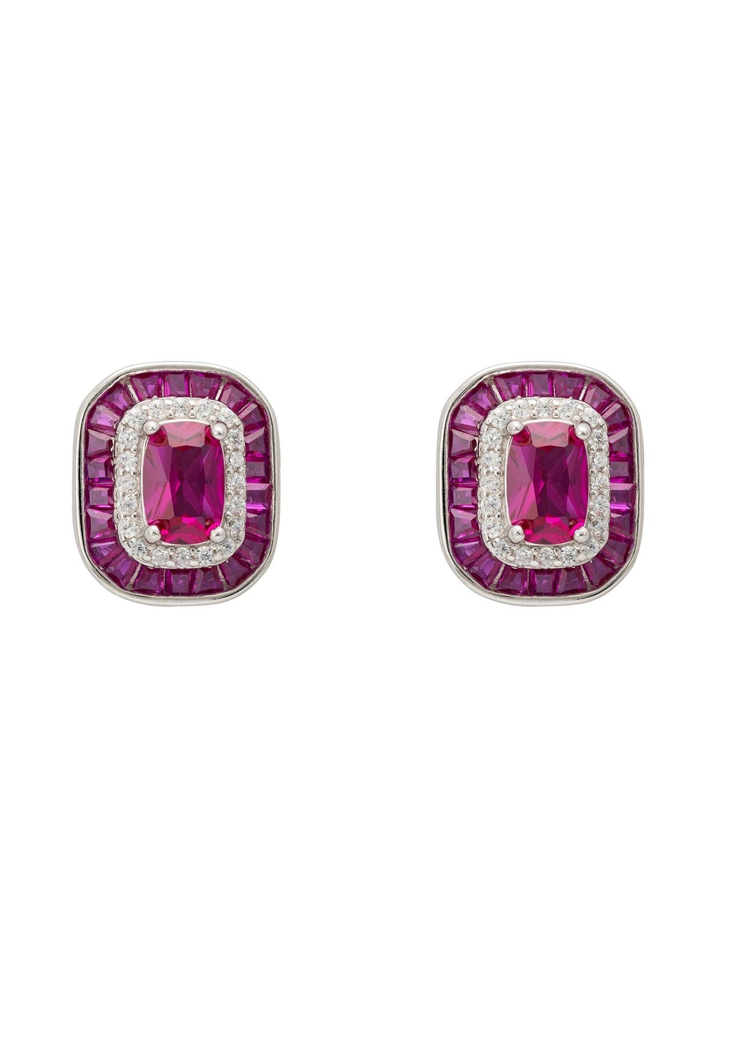 Great Gatsby Stud Earrings Ruby Silver – Prune & Wild