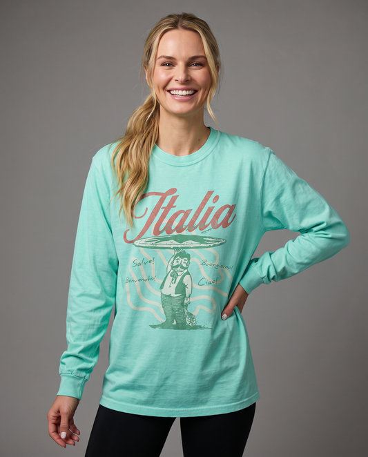 Greetings From Italia - Comfort Colors Long Sleeve Premium T Shirt