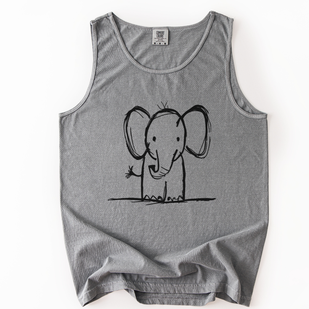 Elephant Sketch - Comfort Colors Premium Tank Top