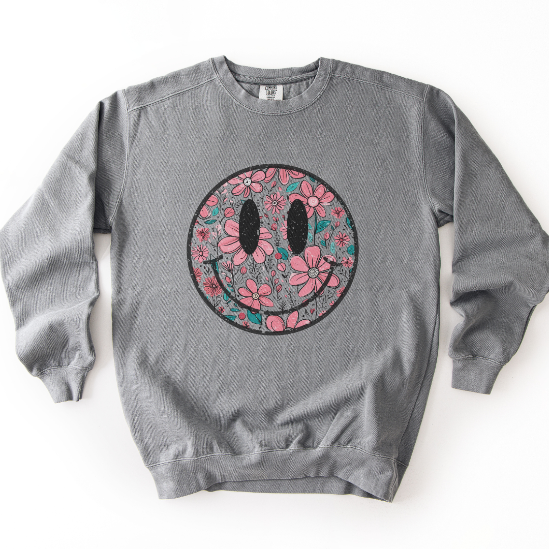 Flower Smile - Comfort Colors Premium Heavyweight Sweatshirt