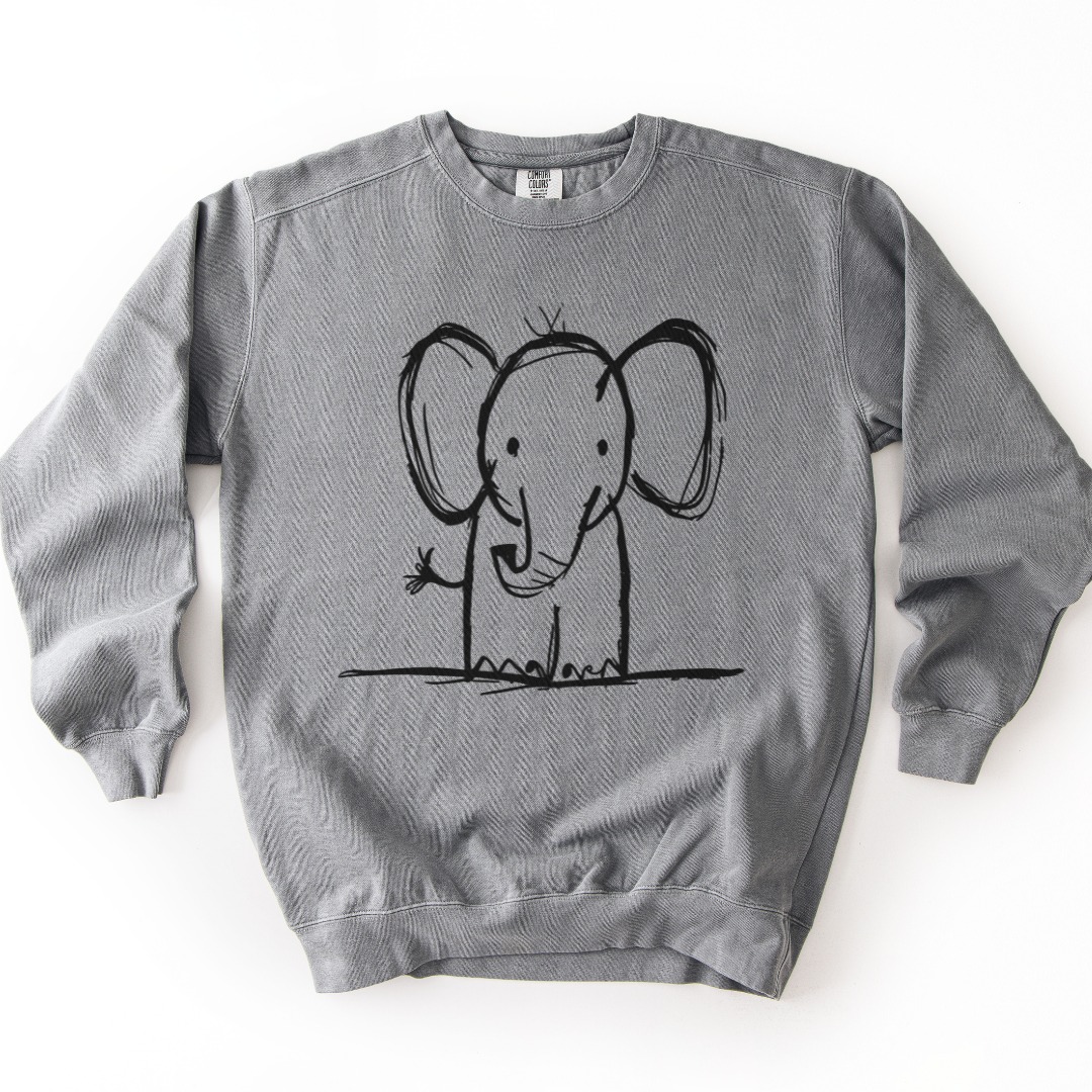 Elephant Sketch - Comfort Colors Premium Heavyweight Sweatshirt