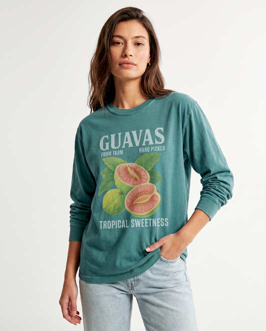 Guavas Tropical Sweetness Tee - Comfort Colors Premium Long Sleeve T Shirt