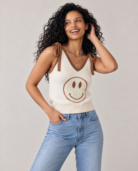 Happy Face Sweater Tank