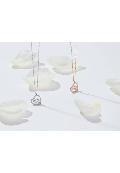 Heart Mum Pendant Necklace Silver