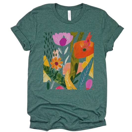 Modern Art Plant Print  - Bella Canvas Super Soft T Shirt