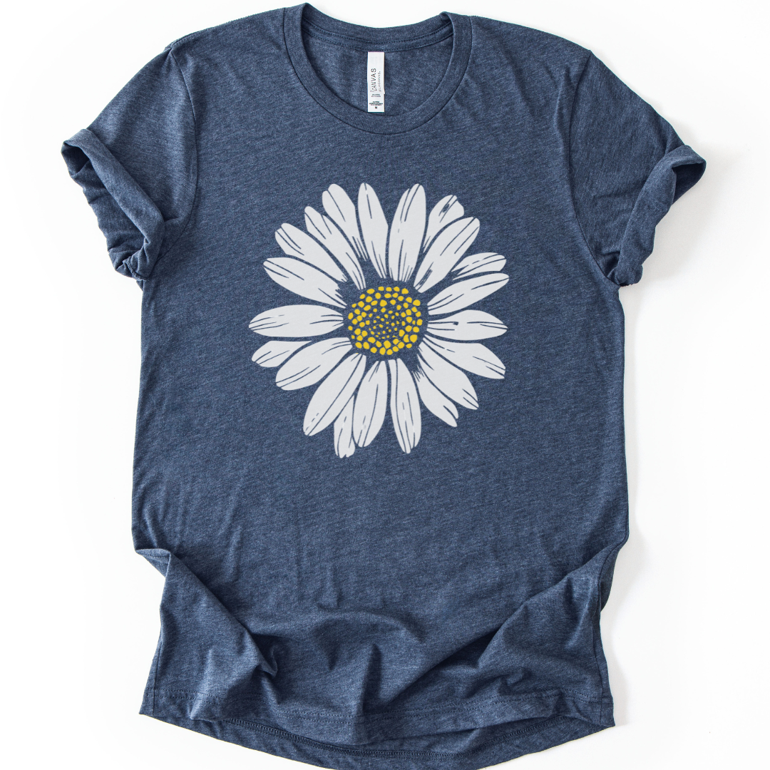 Daisy Flower - Bella Canvas Super Soft Straight Cut T shirt