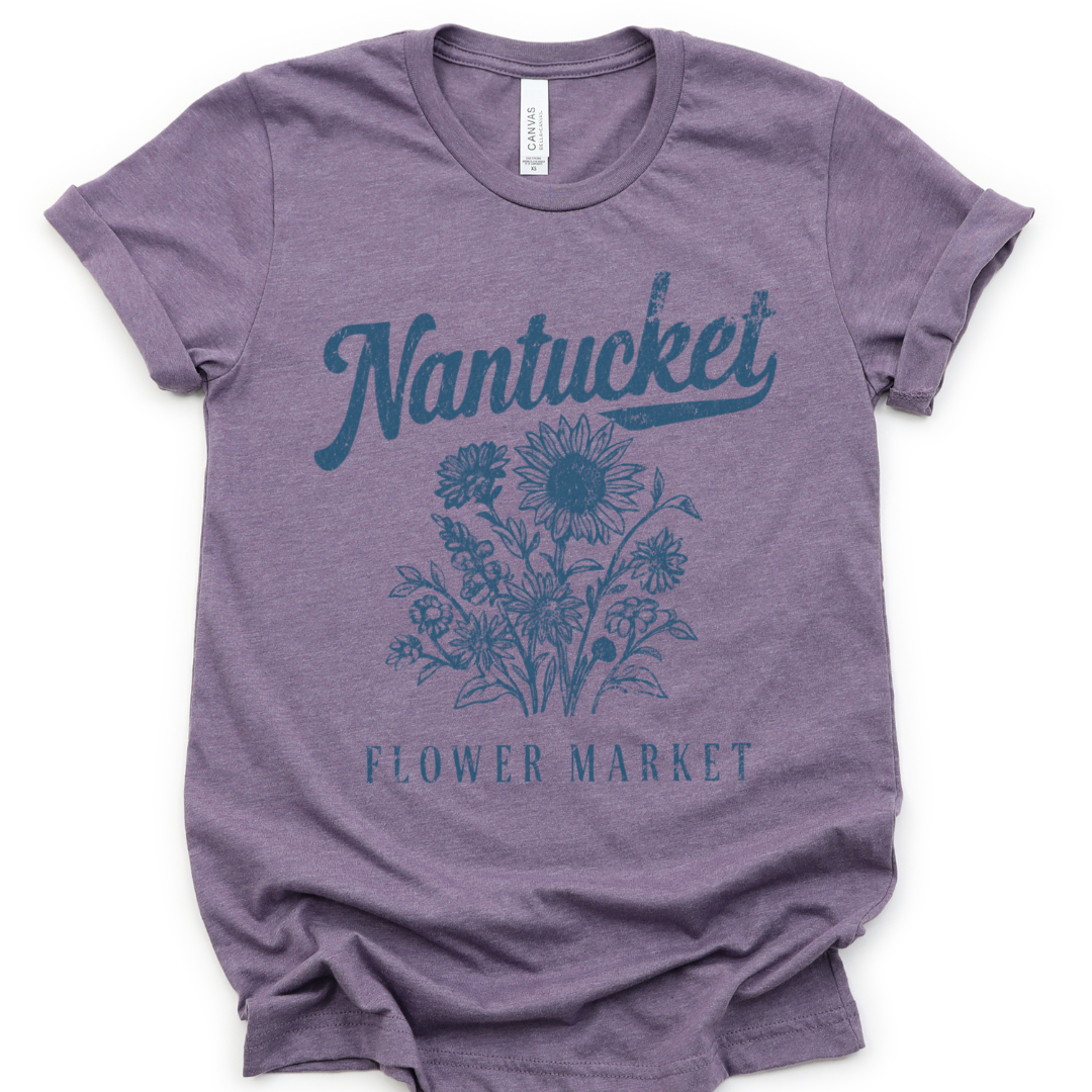 Nantucket Flower Market -  Bella Canvas Super Soft Straight Cut T Shirt