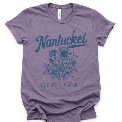 Nantucket Flower Market -  Bella Canvas Super Soft Straight Cut T Shirt