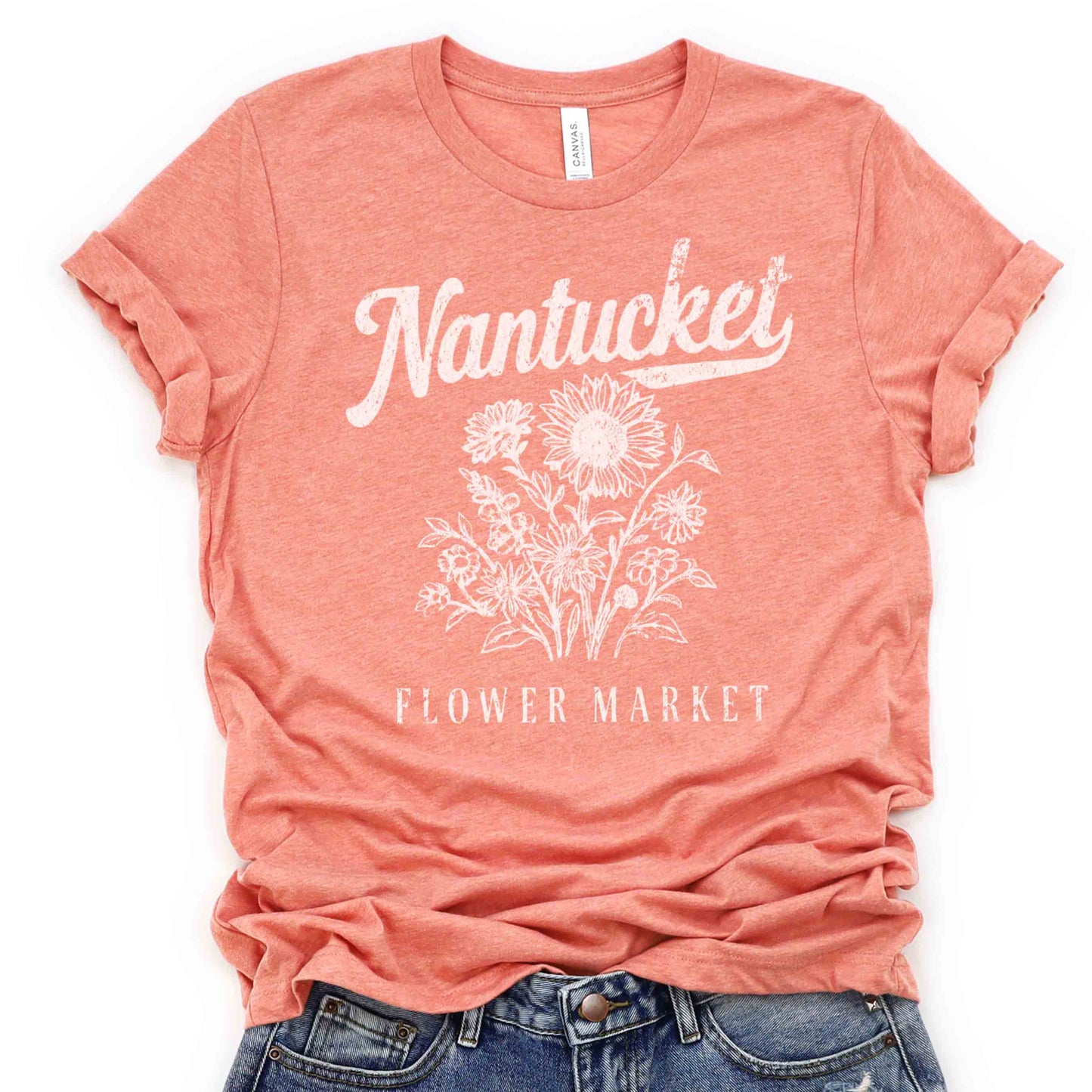 Nantucket Flower Market - Bella Canvas Super Soft T Shirt