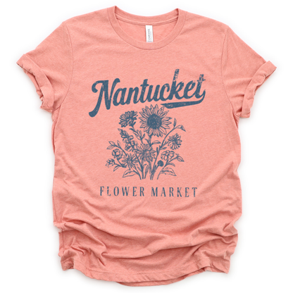 Nantucket Flower Market -  Bella Canvas Super Soft Straight Cut T Shirt
