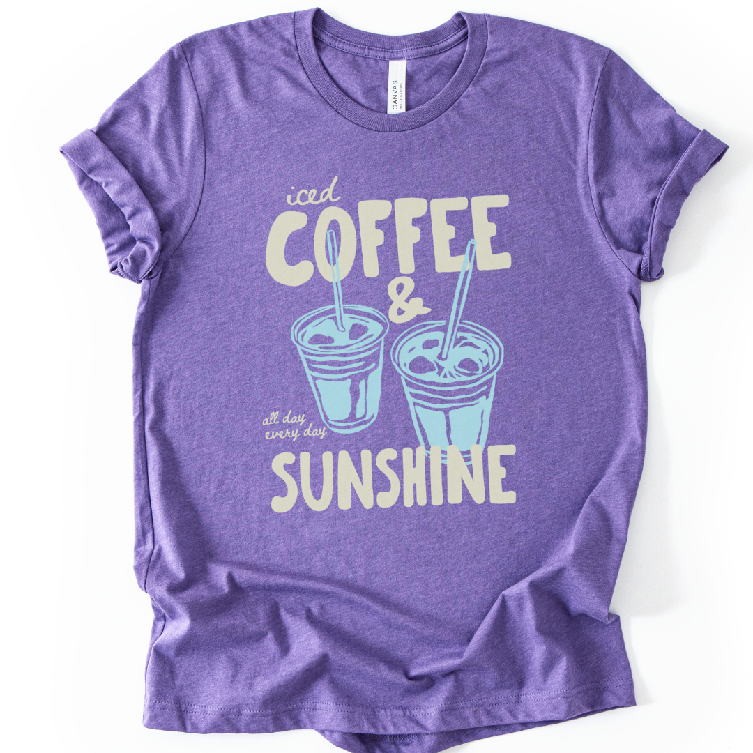 Iced Coffee & Sunshine - Bella Canvas Super Soft Fitted T Shirt