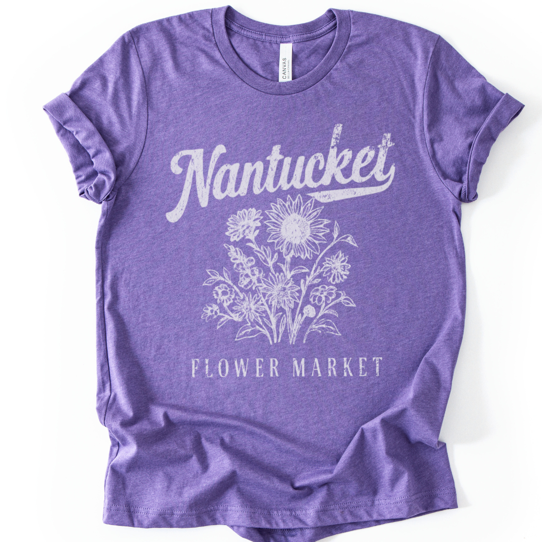 Nantucket Flower Market -  Bella Canvas Super Soft Straight Cut T Shirt