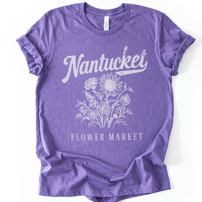 Nantucket Flower Market -  Bella Canvas Super Soft Straight Cut T Shirt