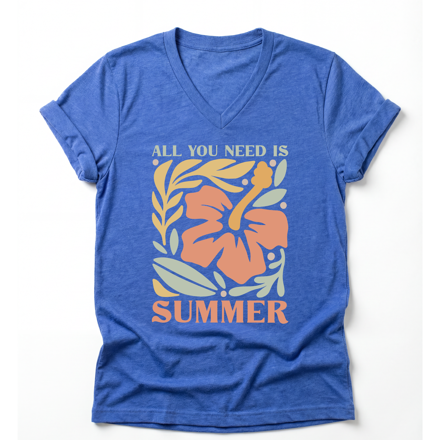 All You Need Is Summer - Short Sleeve V-Neck Tee