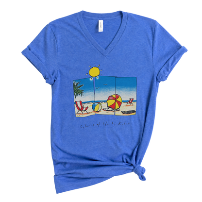 Colors Of Life - Short Sleeve V-Neck Tee