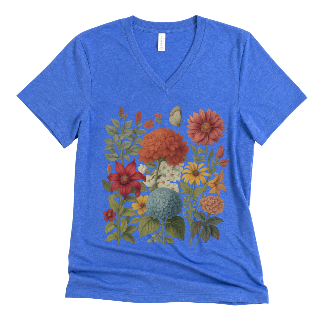 Hydrangea Bloom - Short Sleeve V Neck