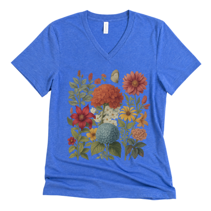Hydrangea Bloom - Short Sleeve V Neck