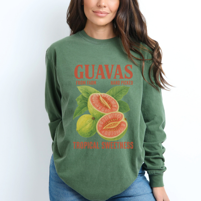 Guavas Tropical Sweetness Tee - Comfort Colors Premium Long Sleeve T Shirt