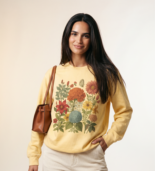 Hydrangea Bloom - Comfort Colors Premium Heavyweight Sweatshirt