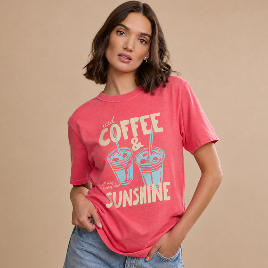 Iced Coffee & Sunshine - Comfort Colors Relaxed Fit Premium T Shirt