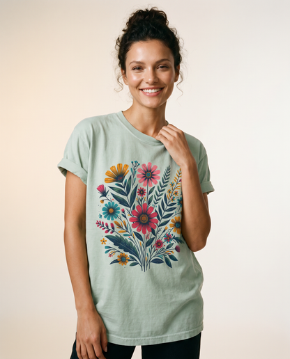 Indian Flowers-  Comfort Colors Relaxed Fit Premium T Shirt