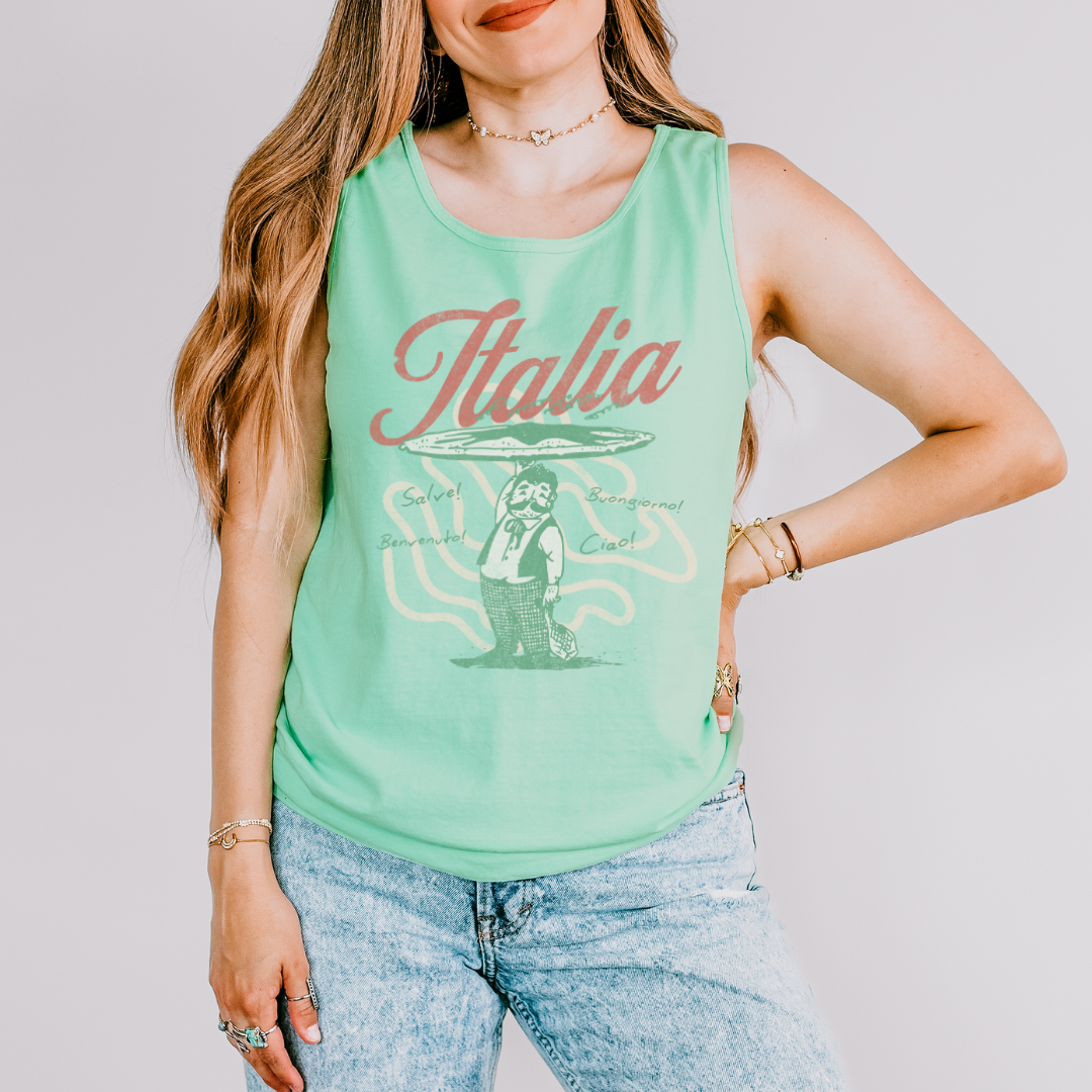 Greetings From Italia - Comfort Colors Premium Tank Top