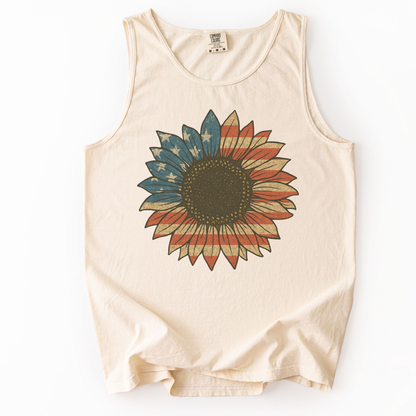 Stars & Stripes Sunflower - Comfort Colors Premium Tank Top