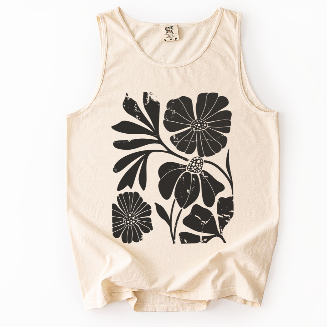 Artistic Boho Floral - Comfort Colors Premium Tank Top