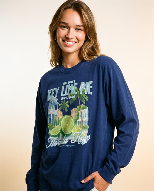 Aunt Sally's Key Lime Pie  - Comfort Colors Long Sleeve Premium T Shirt