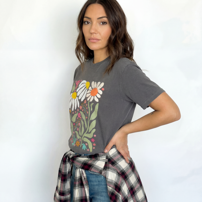 Cute Funky Flower Print -  Comfort Colors Relaxed Fit Premium T Shirt