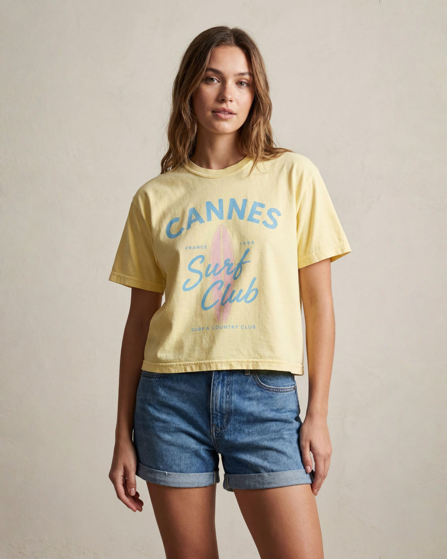 Cannes Surf Club - Comfort Colors Boxy Cropped Tee