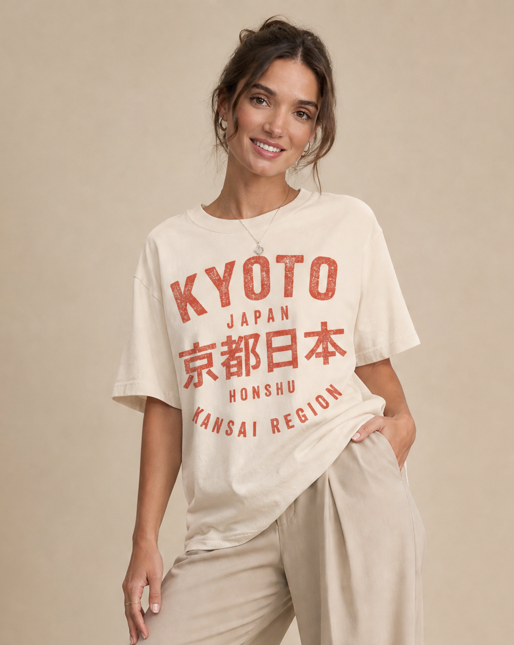 KYOTO -  Relaxed Fit Vintage Wash T Shirt