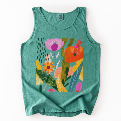 Modern Art Plant Print - Comfort Colors Premium Tank Top