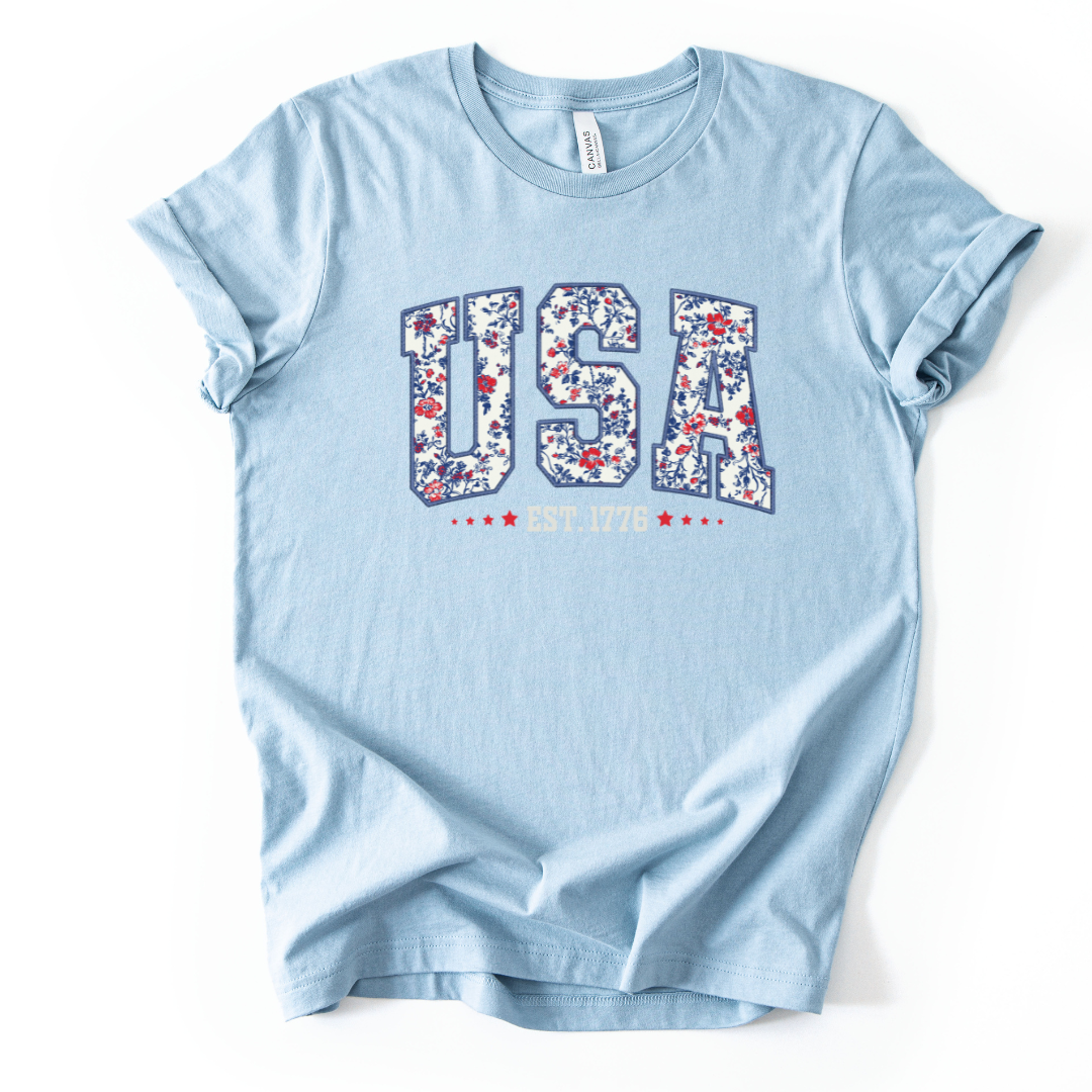 Floral USA - Bella Canvas Super Soft Straight Cut T shirt