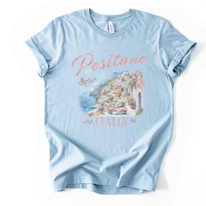 Vintage Positano Painting - Bella Canvas Super Soft Fitted T Shirt