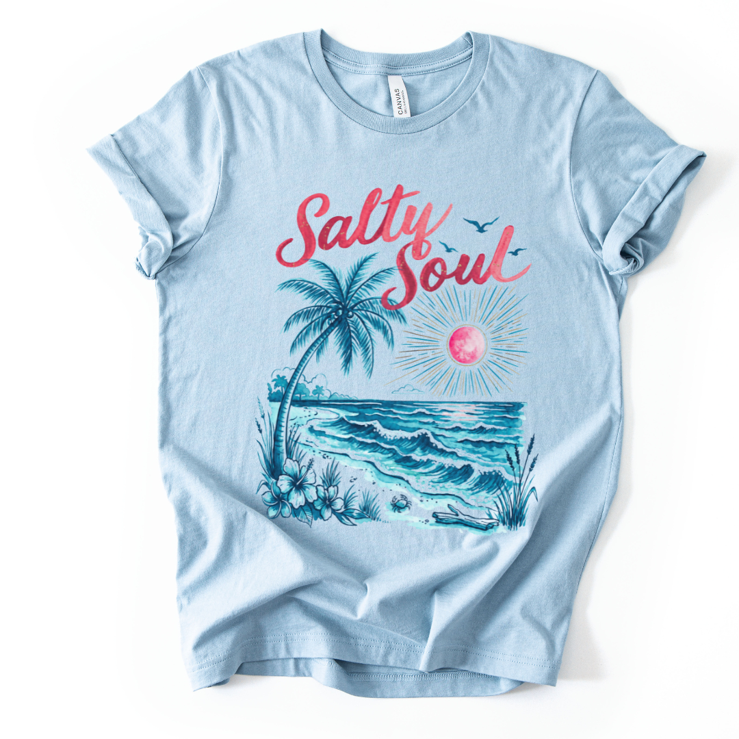 Salty Soul - Bella Canvas Super Soft Straight Cut T shirt