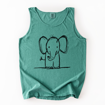 Elephant Sketch - Comfort Colors Premium Tank Top