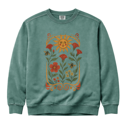 Golden Floral - Comfort Colors Premium Heavyweight Sweatshirt