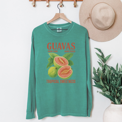 Guavas Tropical Sweetness Tee - Comfort Colors Premium Long Sleeve T Shirt