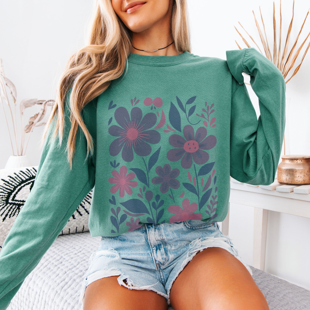 Floral Riot - Comfort Colors Premium Long Sleeve T Shirt