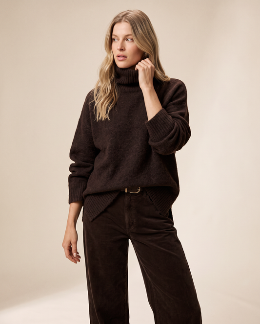 Loose Turtleneck Knit Sweater