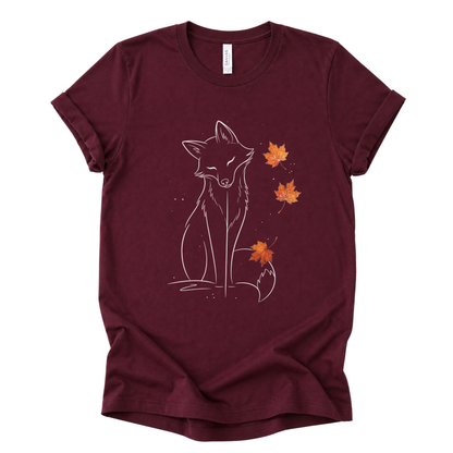 Fox in Fall - Bella Canvas Super Soft Straight Cut T shirt