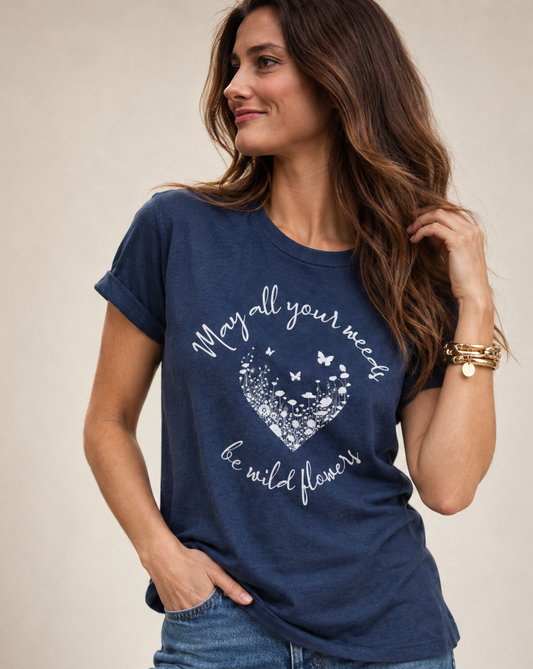 May All Your Weeds Be Wildflower - Bella Canvas Super Soft Straight Cut T shirt