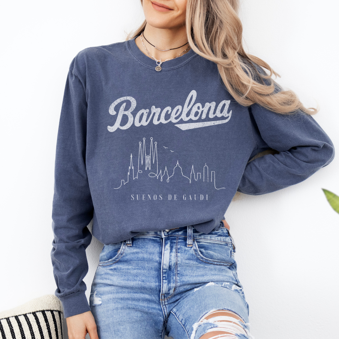 Barcelona,  Dreams of Gaudi - Comfort Colors Premium Long Sleeve T Shirt