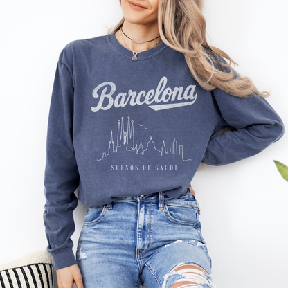 Barcelona,  Dreams of Gaudi - Comfort Colors Premium Long Sleeve T Shirt