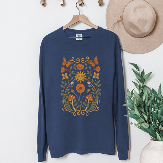 Golden Butterfly - Comfort Colors Premium Long Sleeve T Shirt