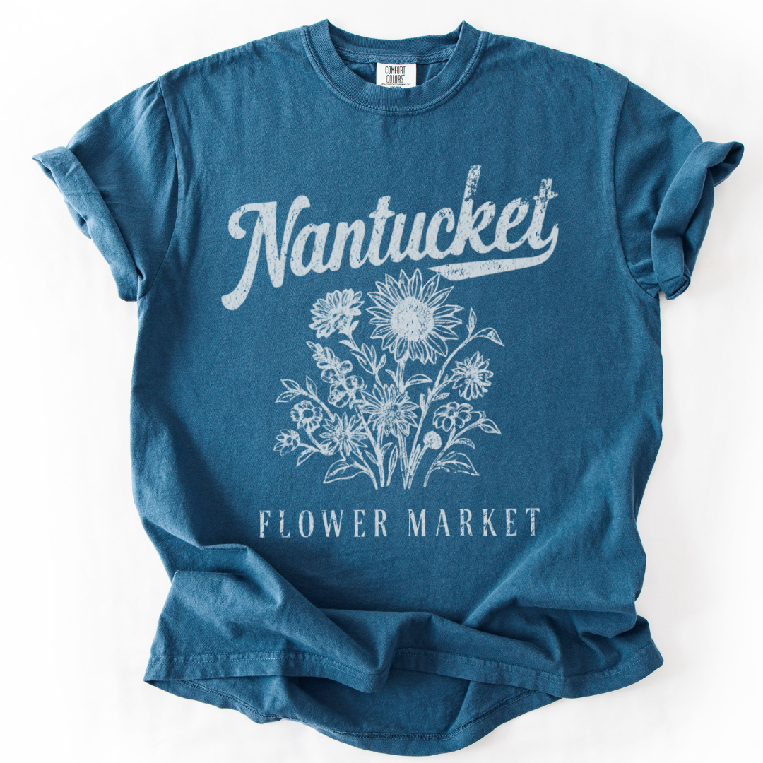Nantucket Flower Market - Comfort Colors Relaxed Fit Premium T Shirt