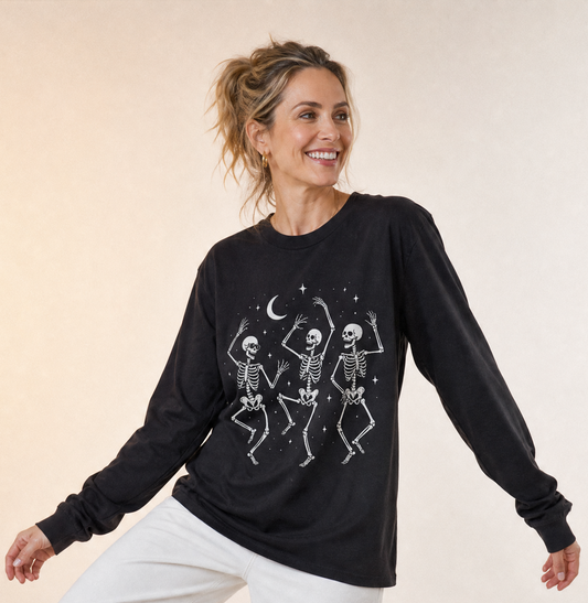 Midnight Bones & Boogie - Comfort Colors Long Sleeve Premium T Shirt
