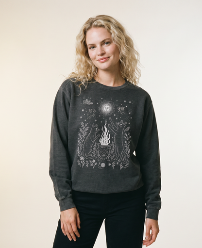 Midnight Meowgic - Comfort Colors Premium Heavyweight Sweatshirt