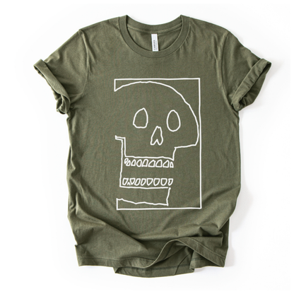 Skull Sketch - Bella Canvas Super Soft Straight Cut T shirt